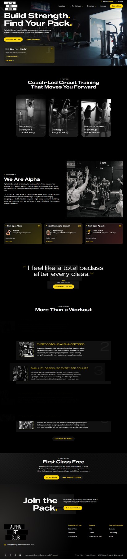 Alpha Fit Club Landing