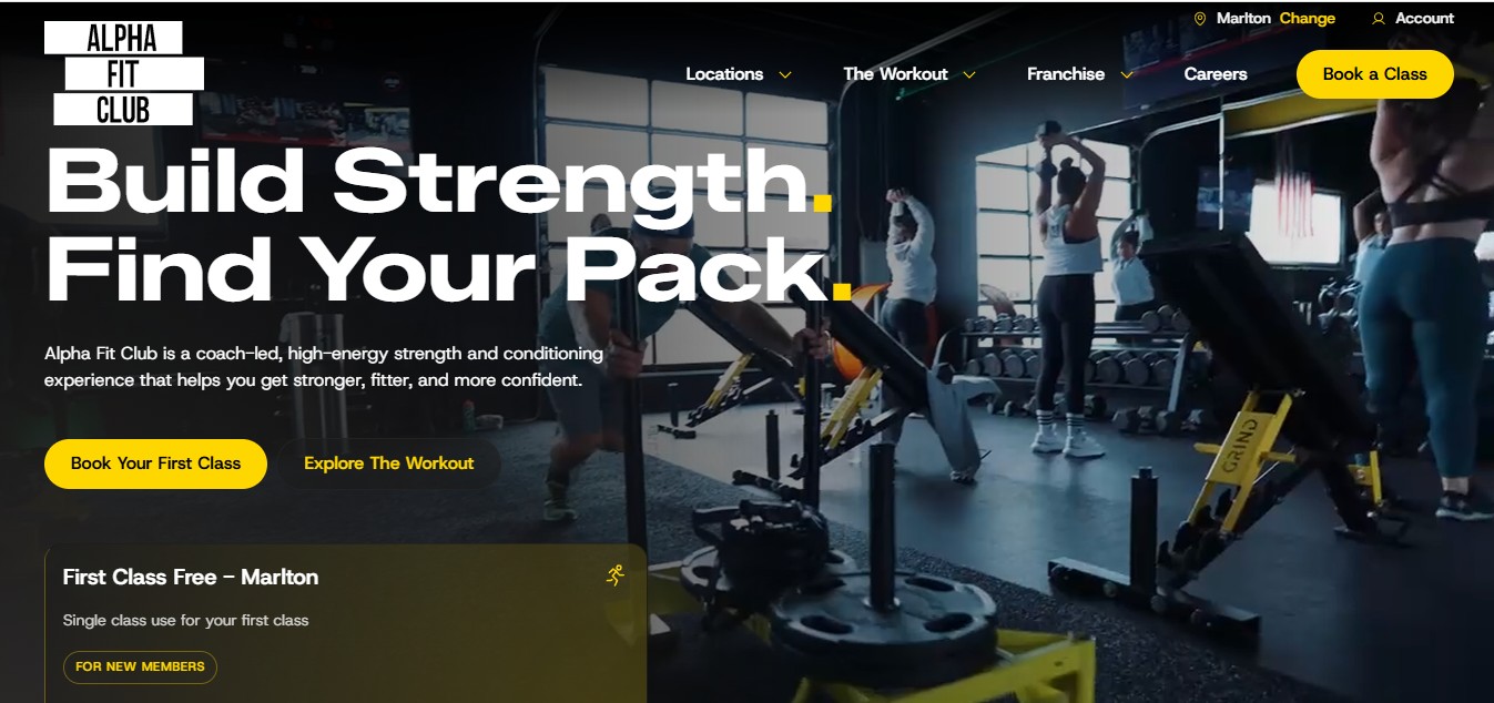 Alpha Fit Club Homepage