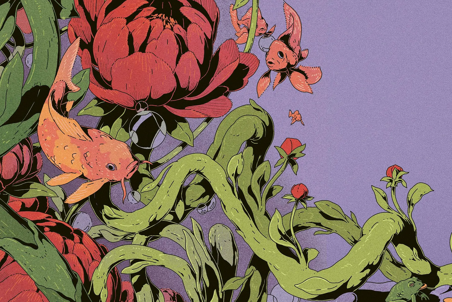 Floral Koi Illustration