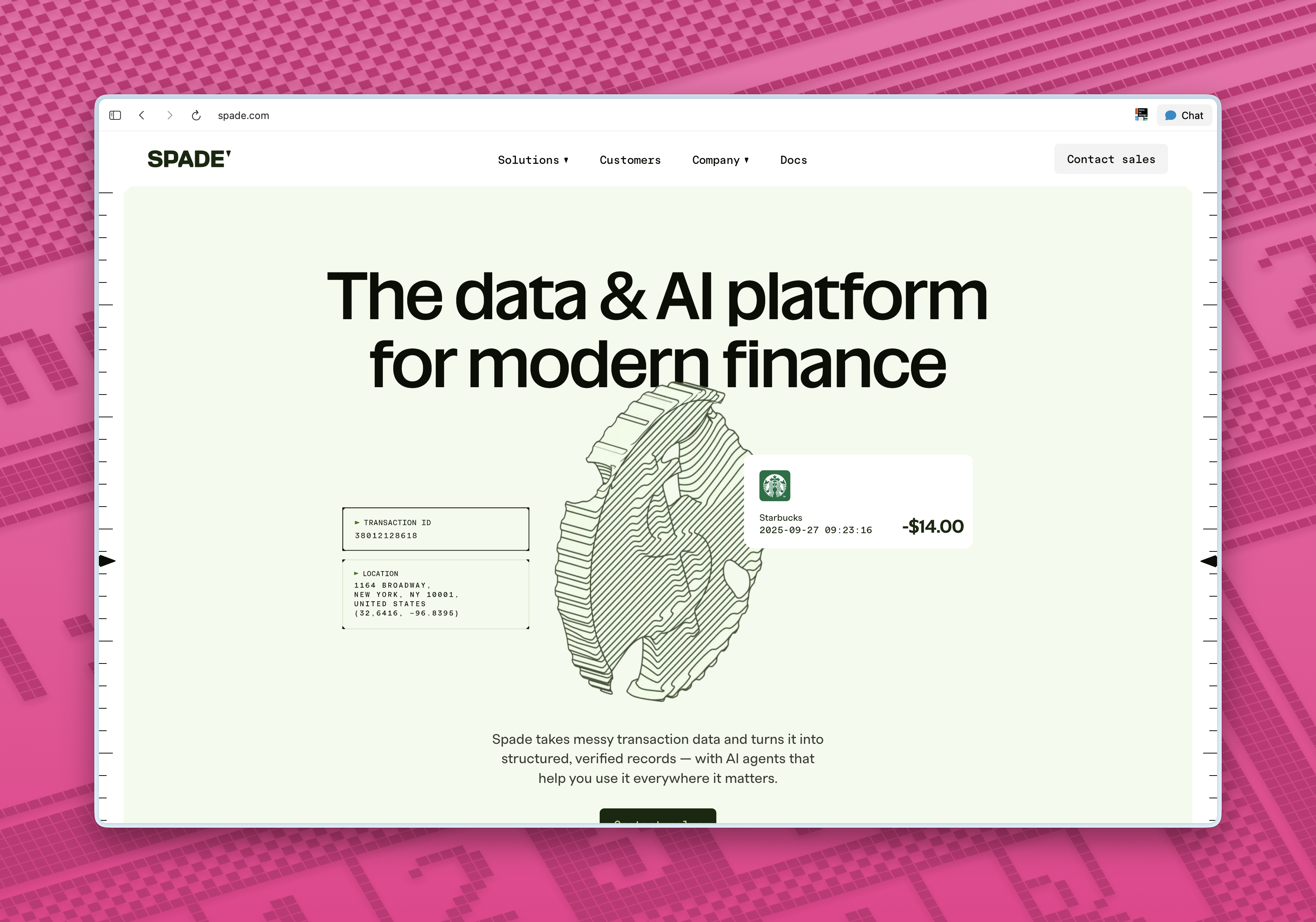 Spade Finance Page