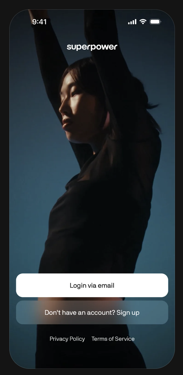 Superpower Login Screen