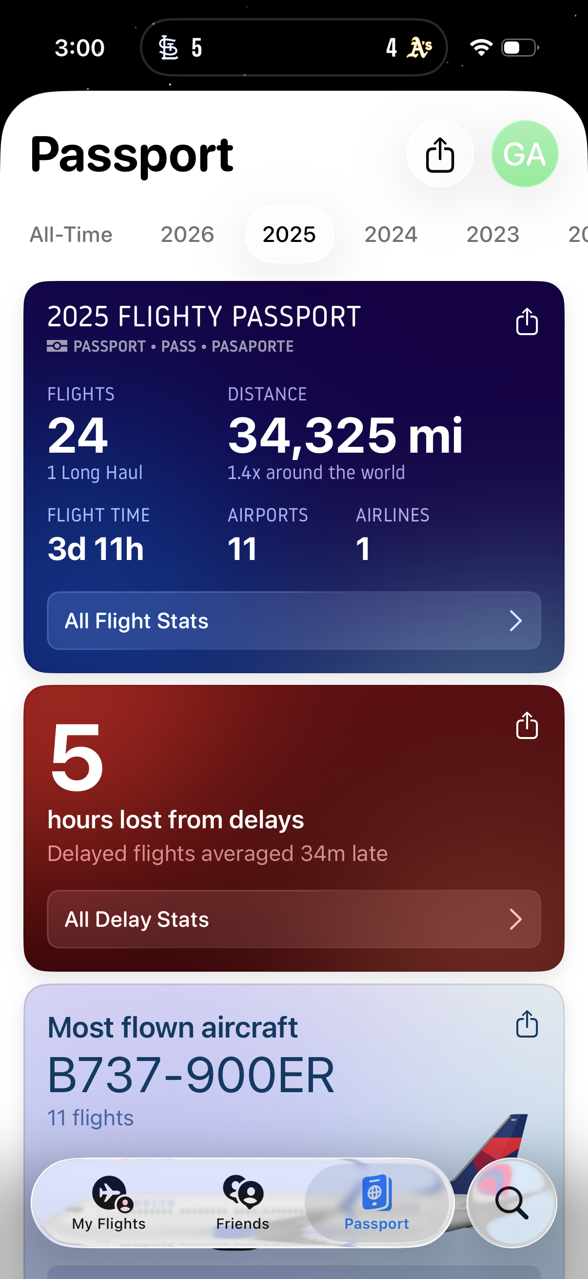 Flighty Passport Screen