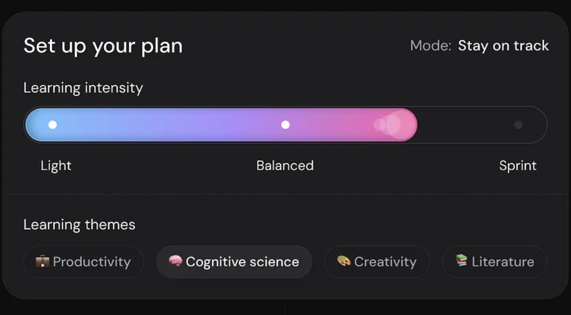 Learning Plan Setup