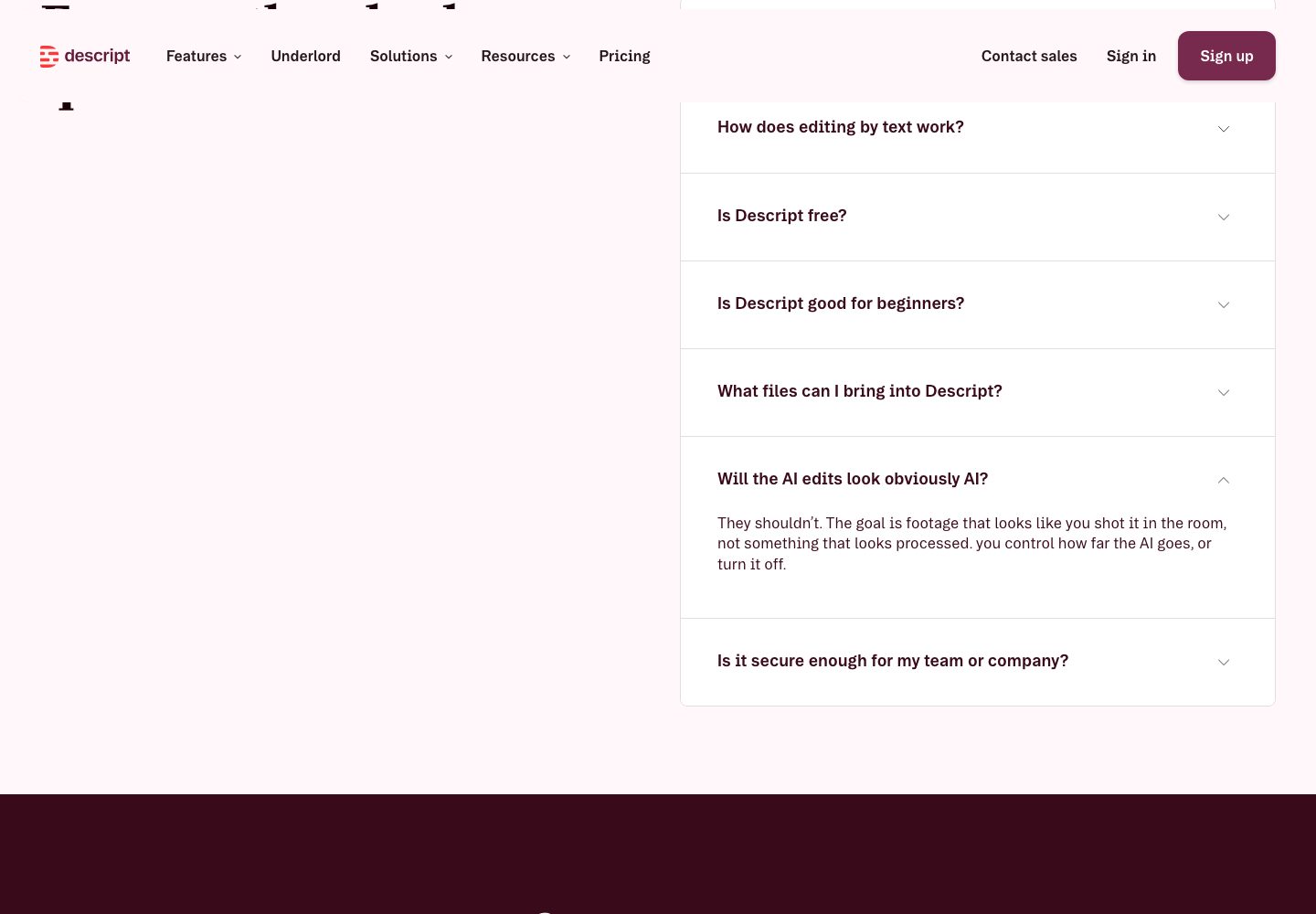Descript Homepage