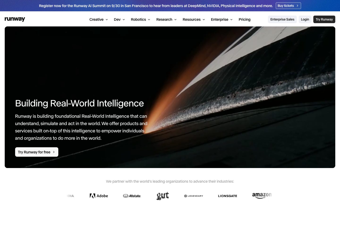 Runway Homepage