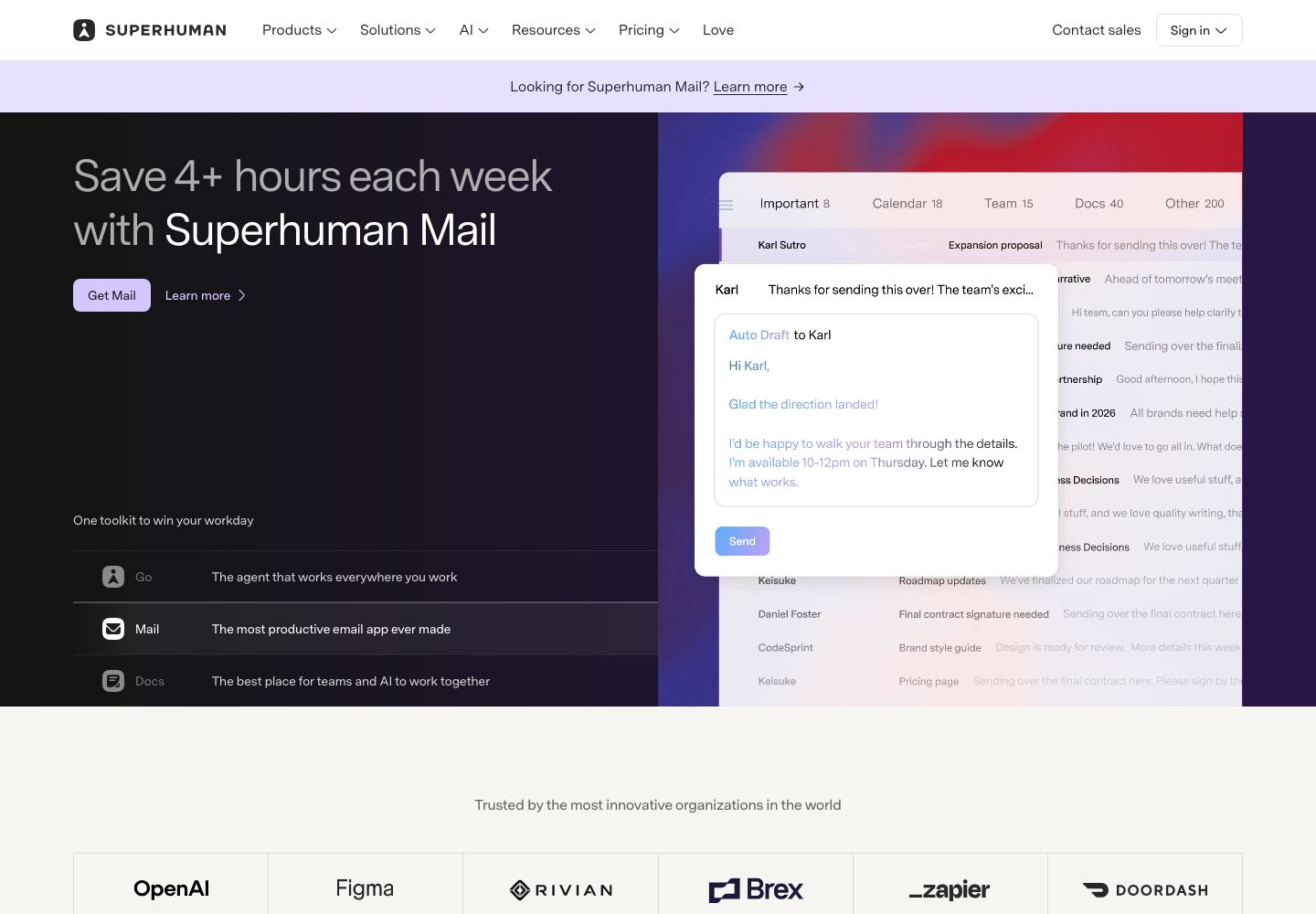 Superhuman Homepage