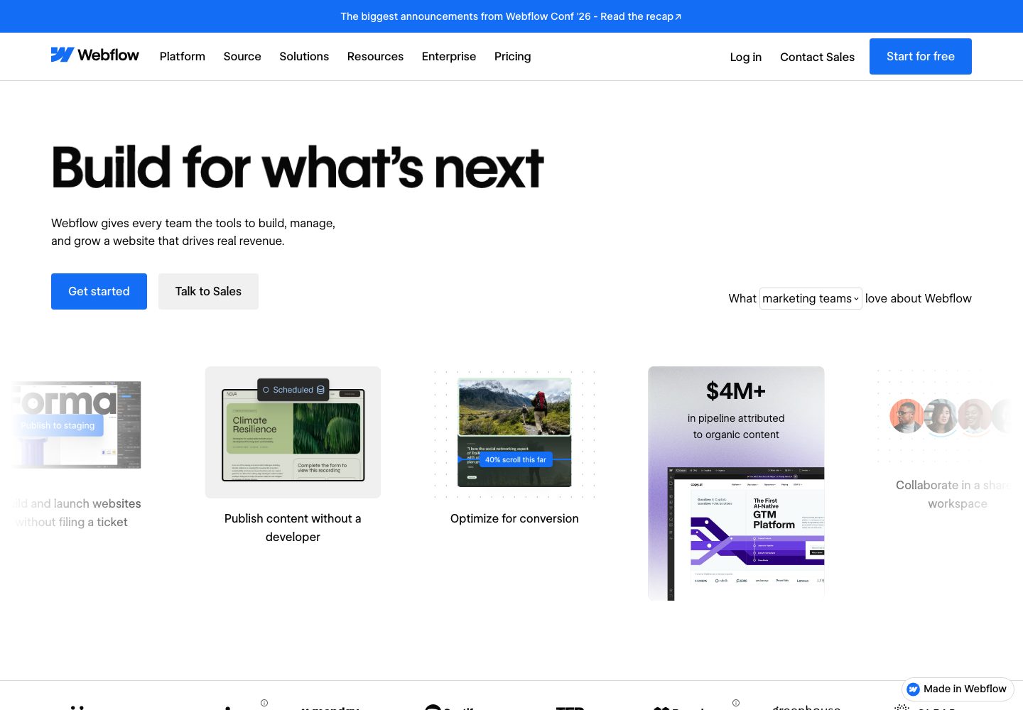 Webflow Homepage