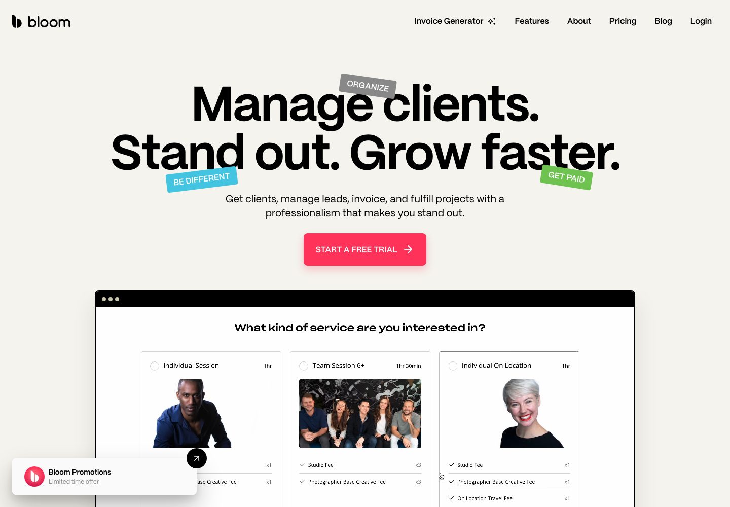 Bloom Homepage