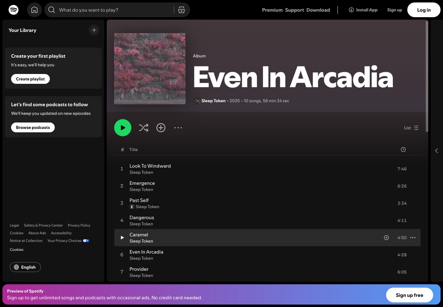 Spotify Homepage