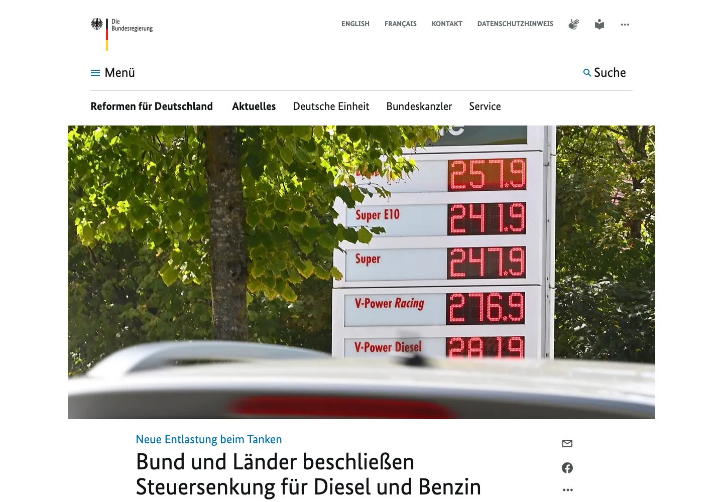 Germany Bundesregierung Homepage