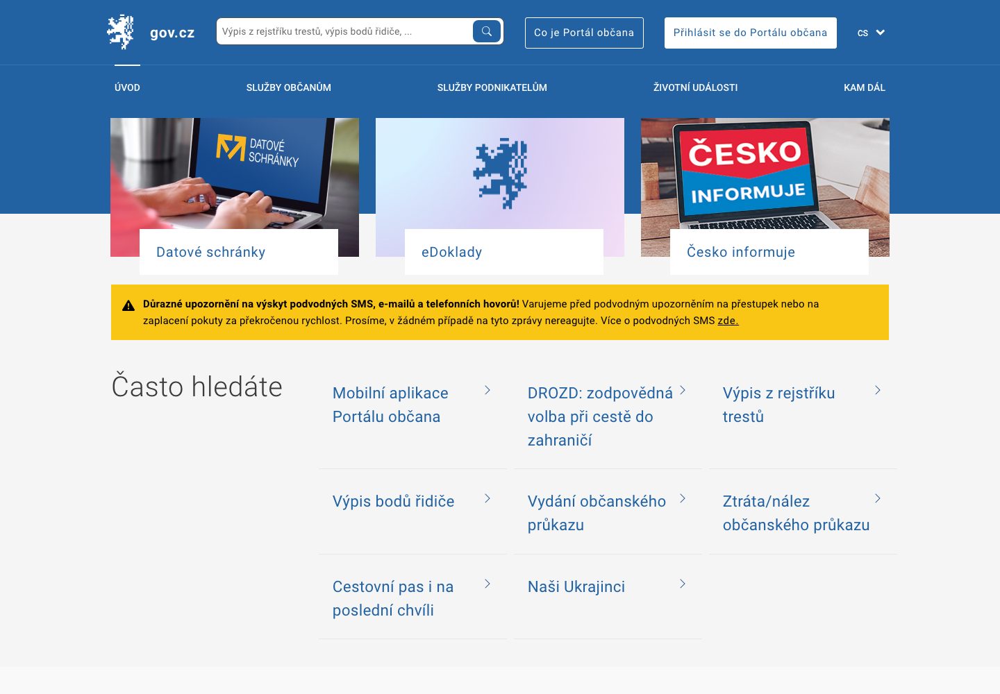 Czech Government Homepage