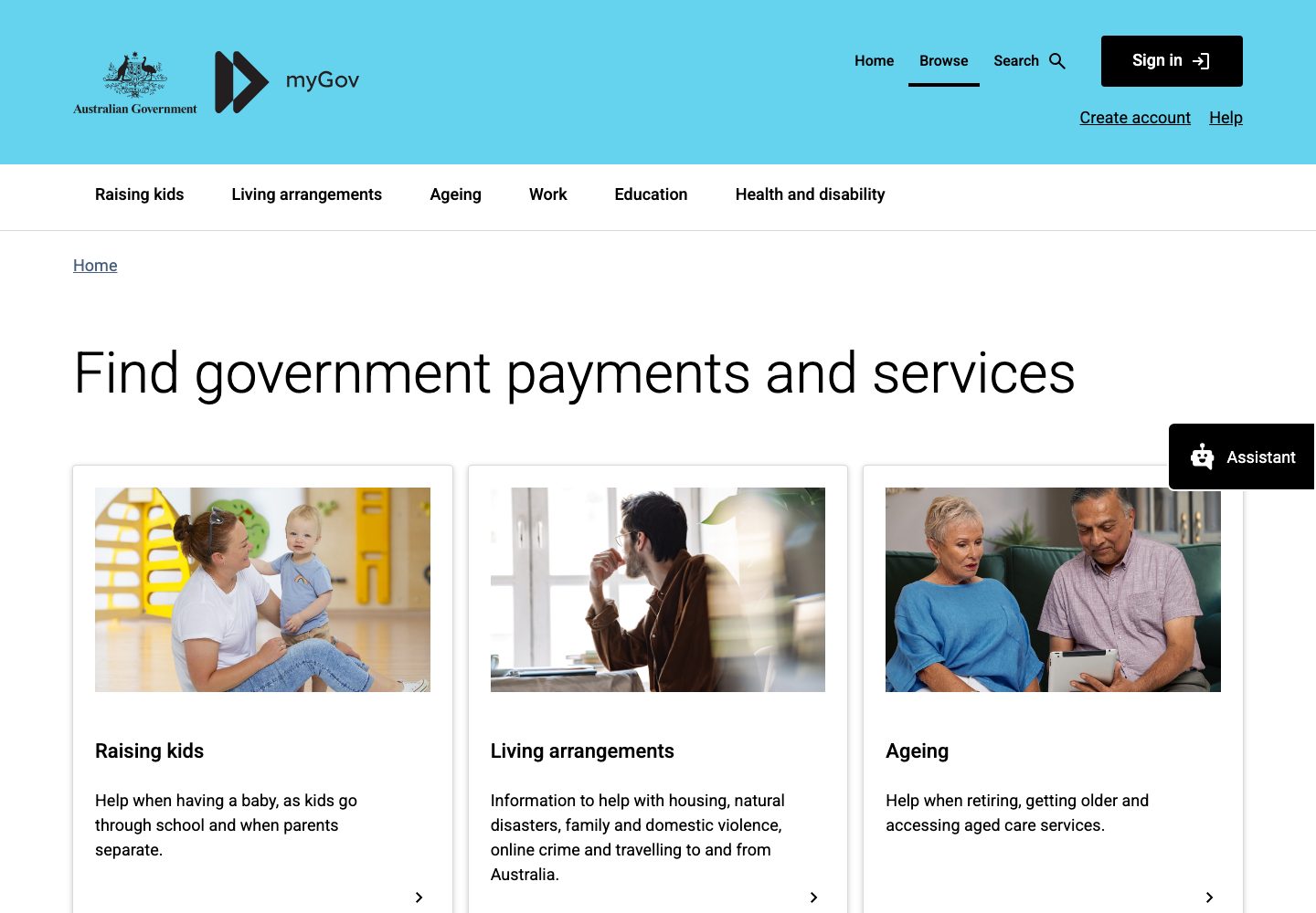 Australia Government Homepage