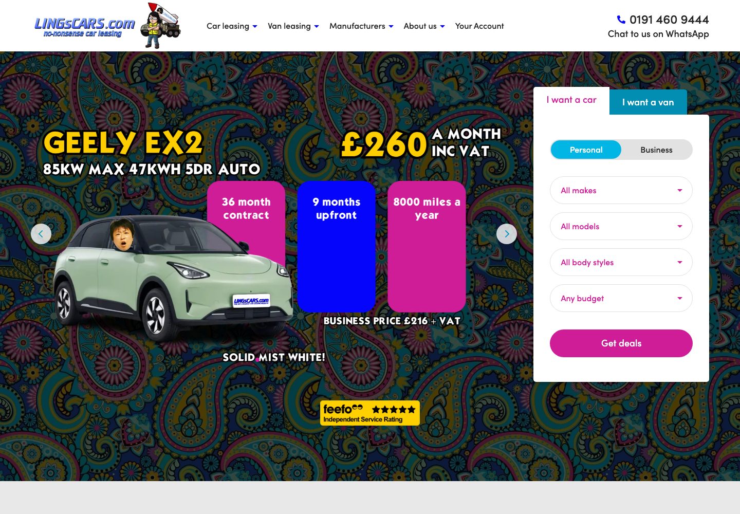 Lings Cars Homepage