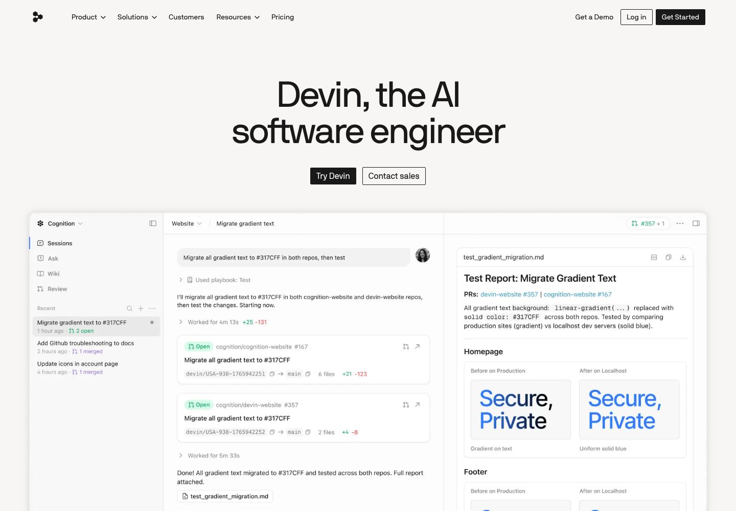 Devin Homepage