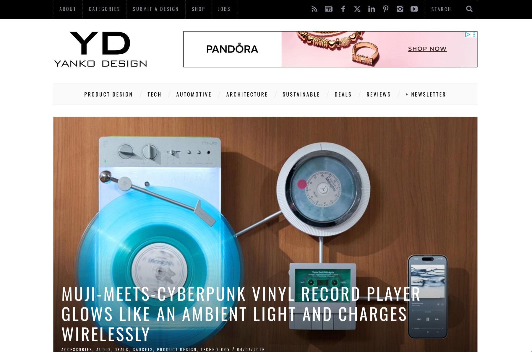 Yanko Design Homepage