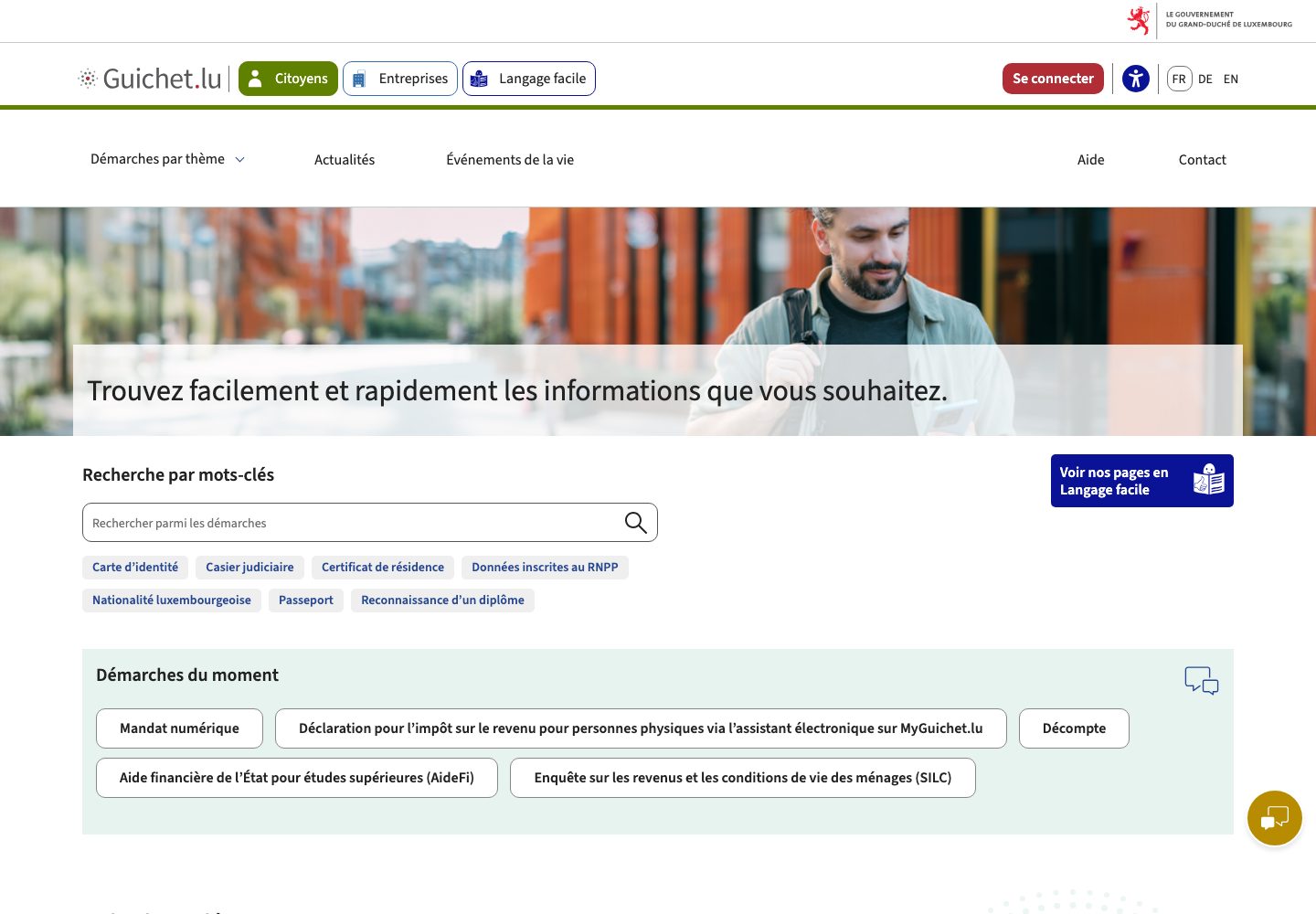 Luxembourg Guichet Homepage