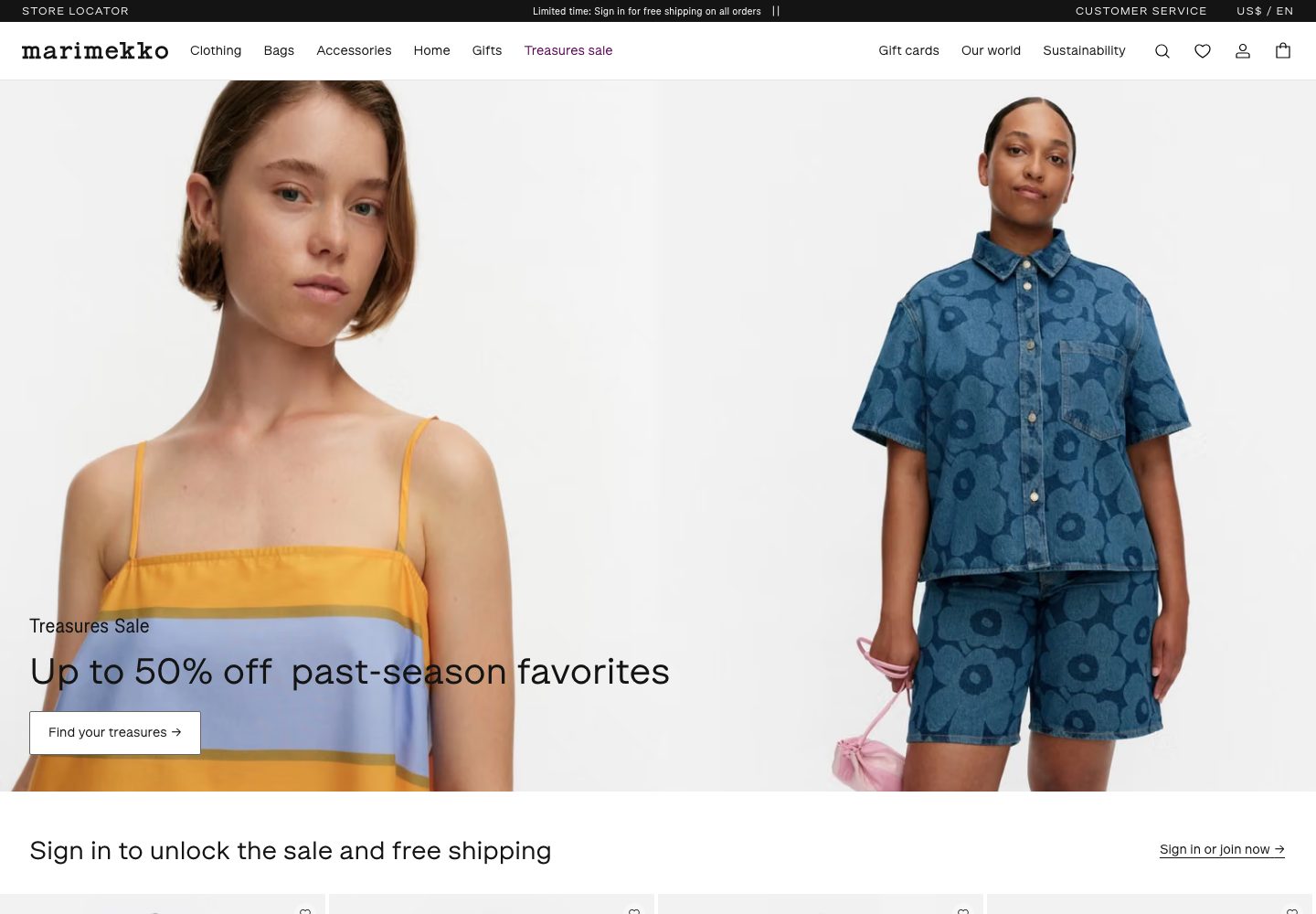Marimekko Homepage