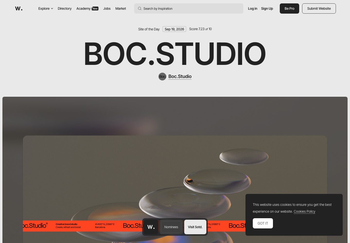 Awwwards Homepage
