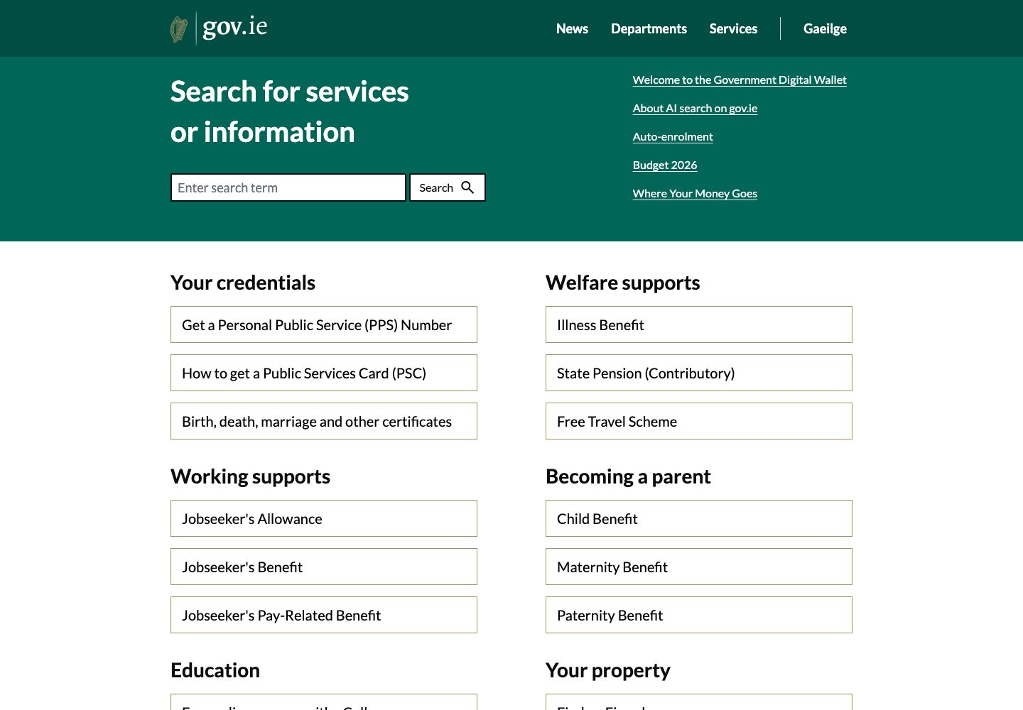 Ireland Government Homepage