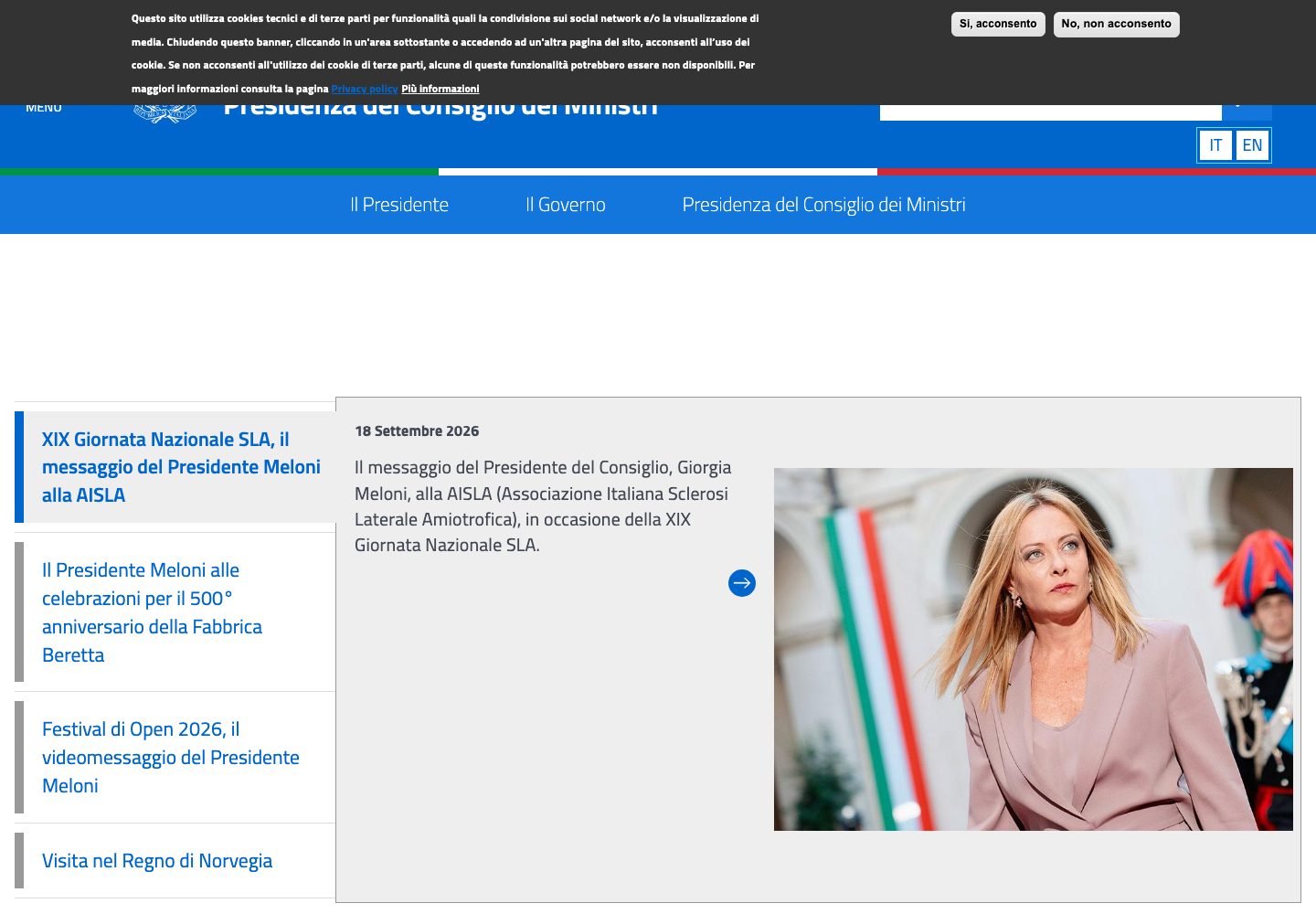 Italy Government Homepage
