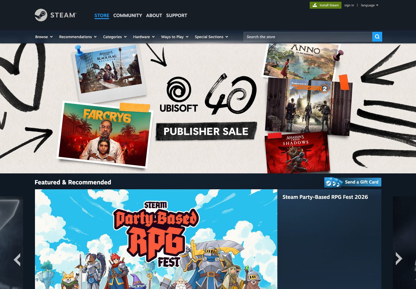 Steam Homepage