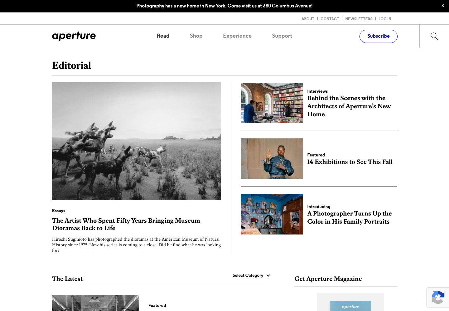 Aperture Features Aperture Editorial Homepage