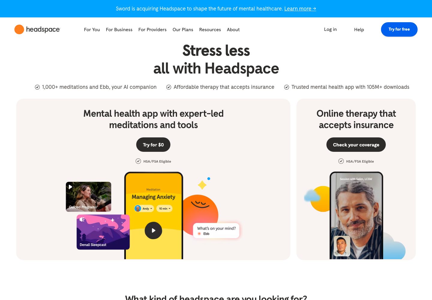 Headspace Homepage