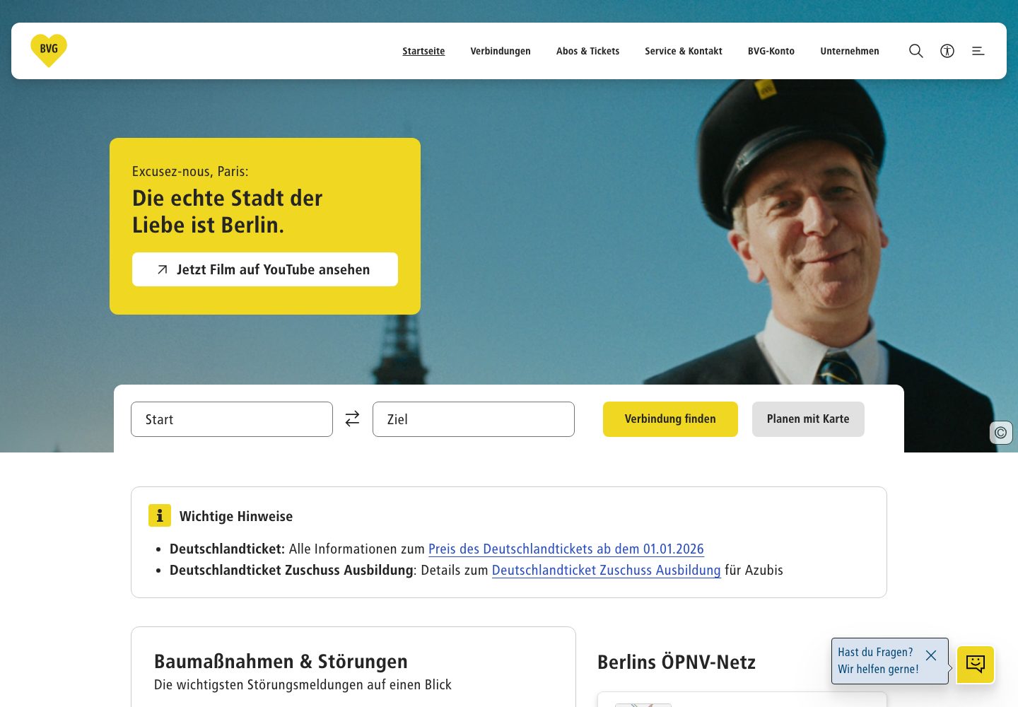 BVG Homepage