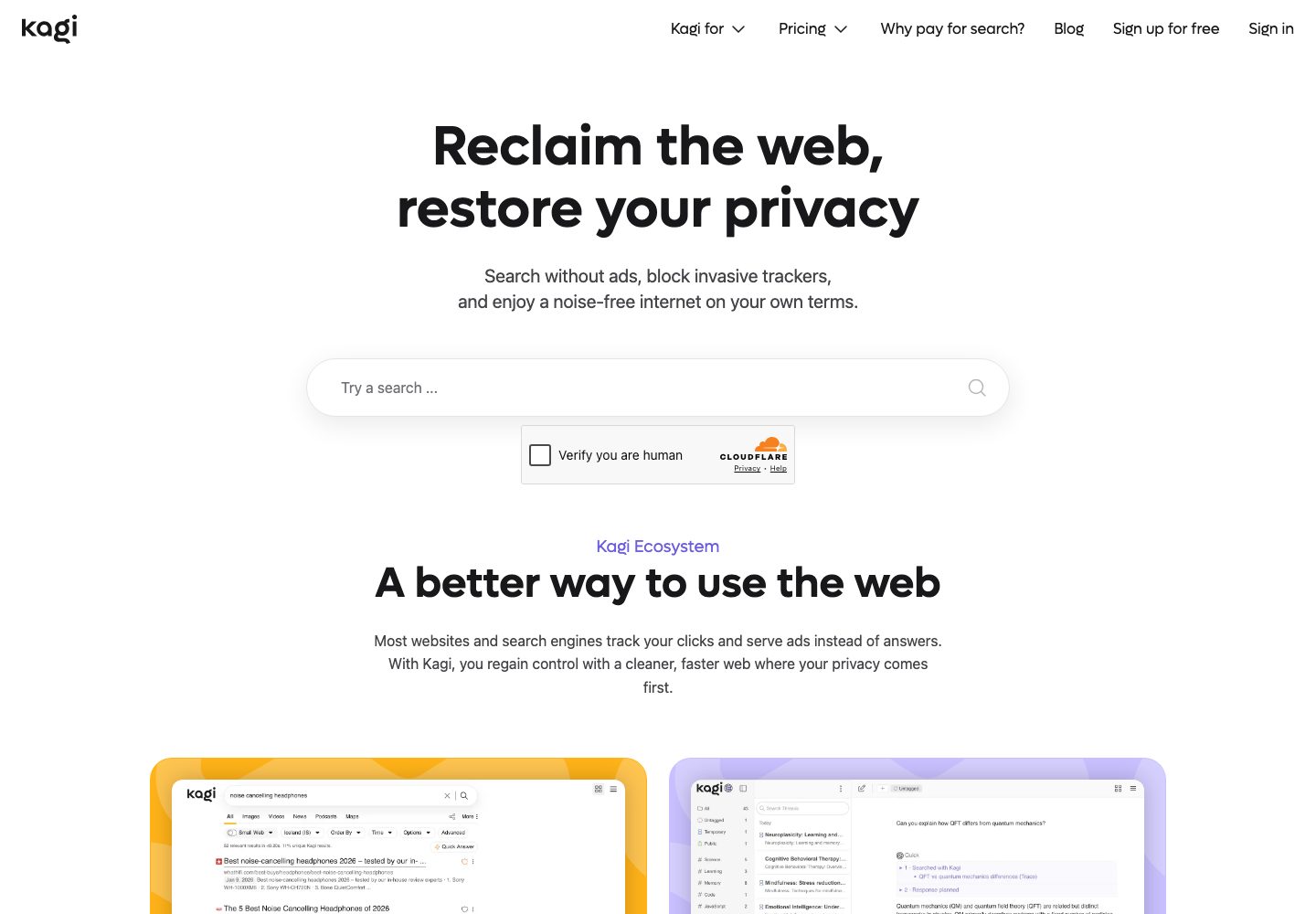 Kagi Homepage