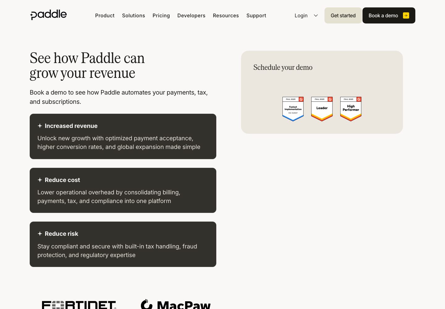 Paddle Homepage