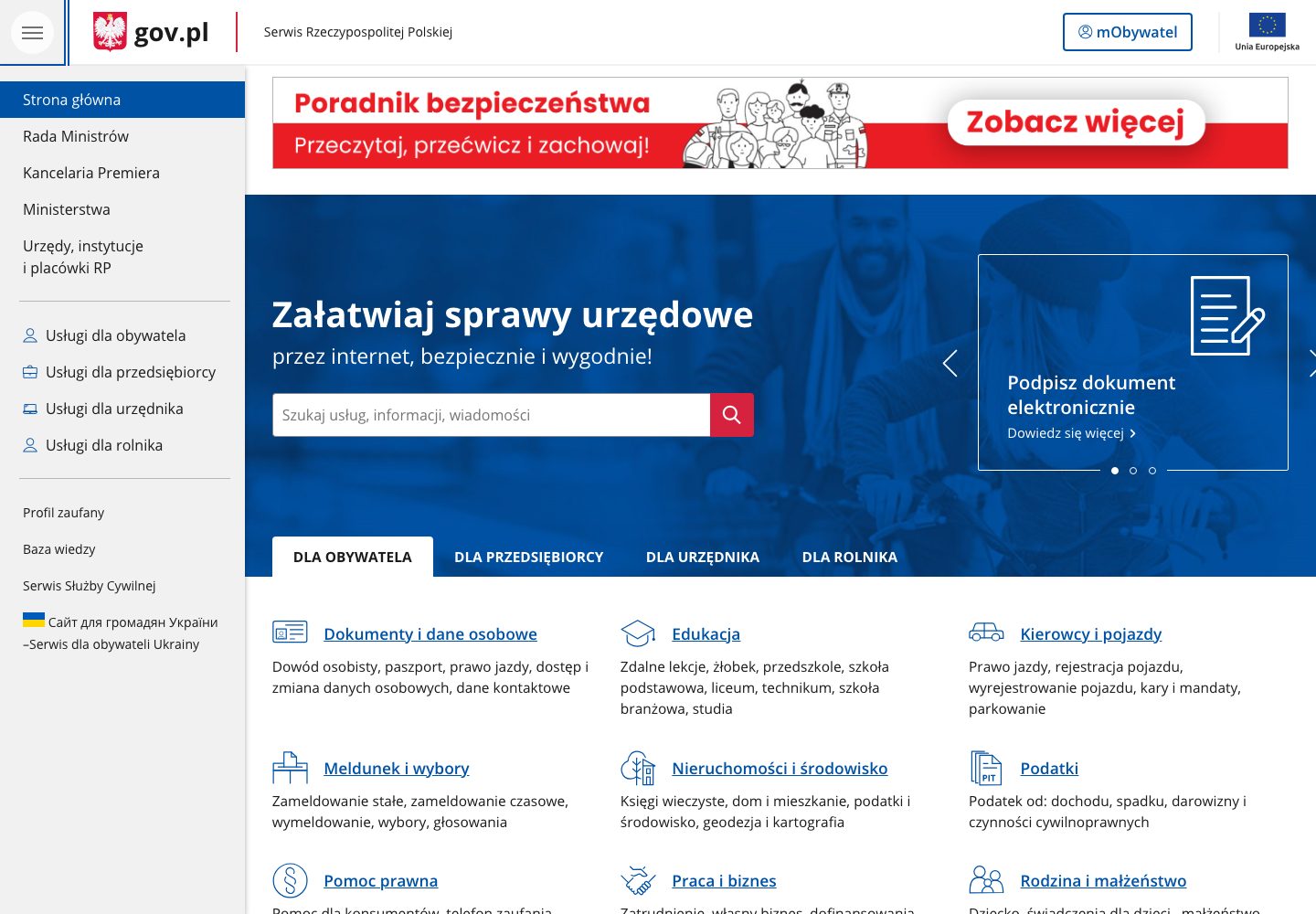 Poland Government Homepage
