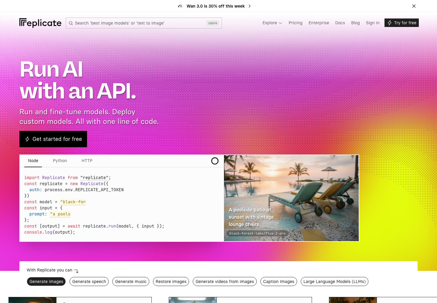 Replicate Homepage
