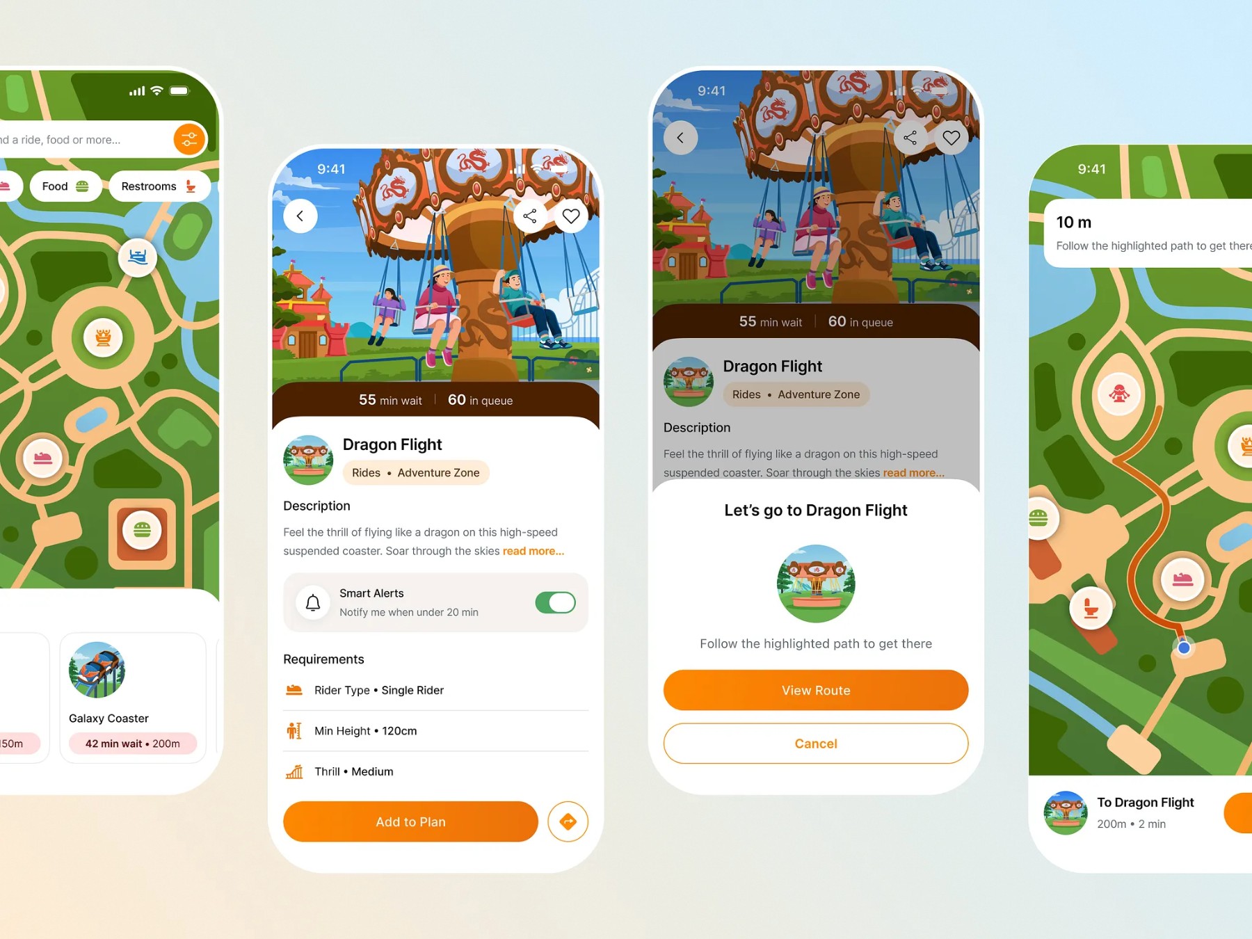 Theme Park App UI