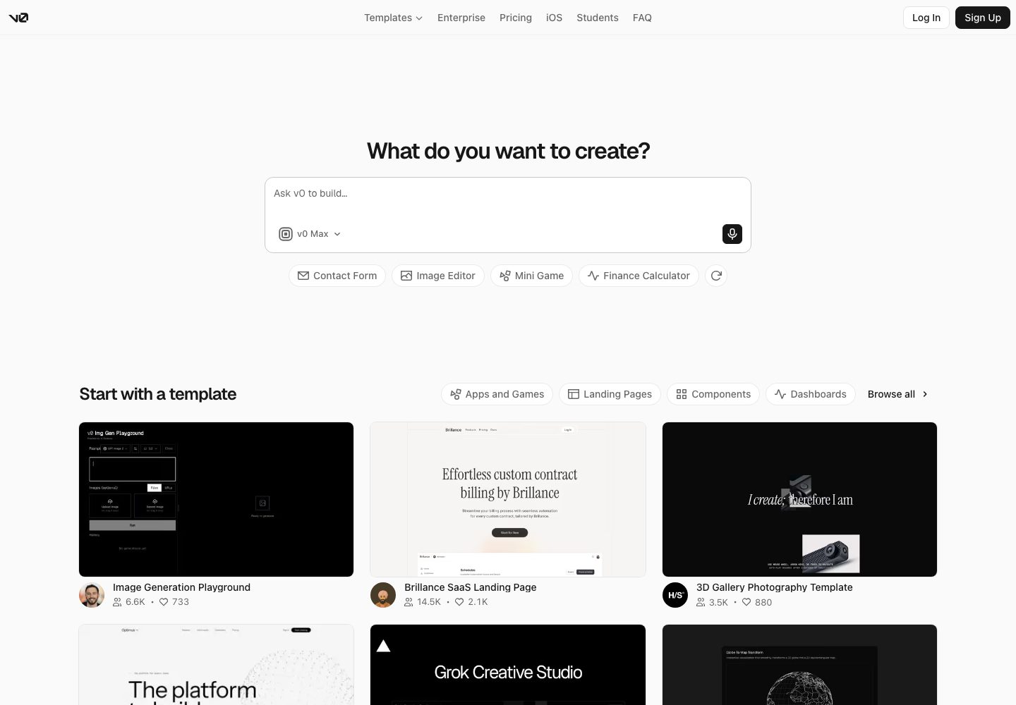 V0 Homepage