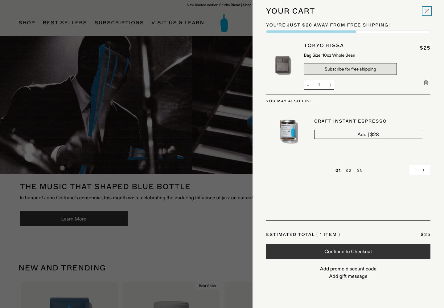 Blue Bottle Homepage
