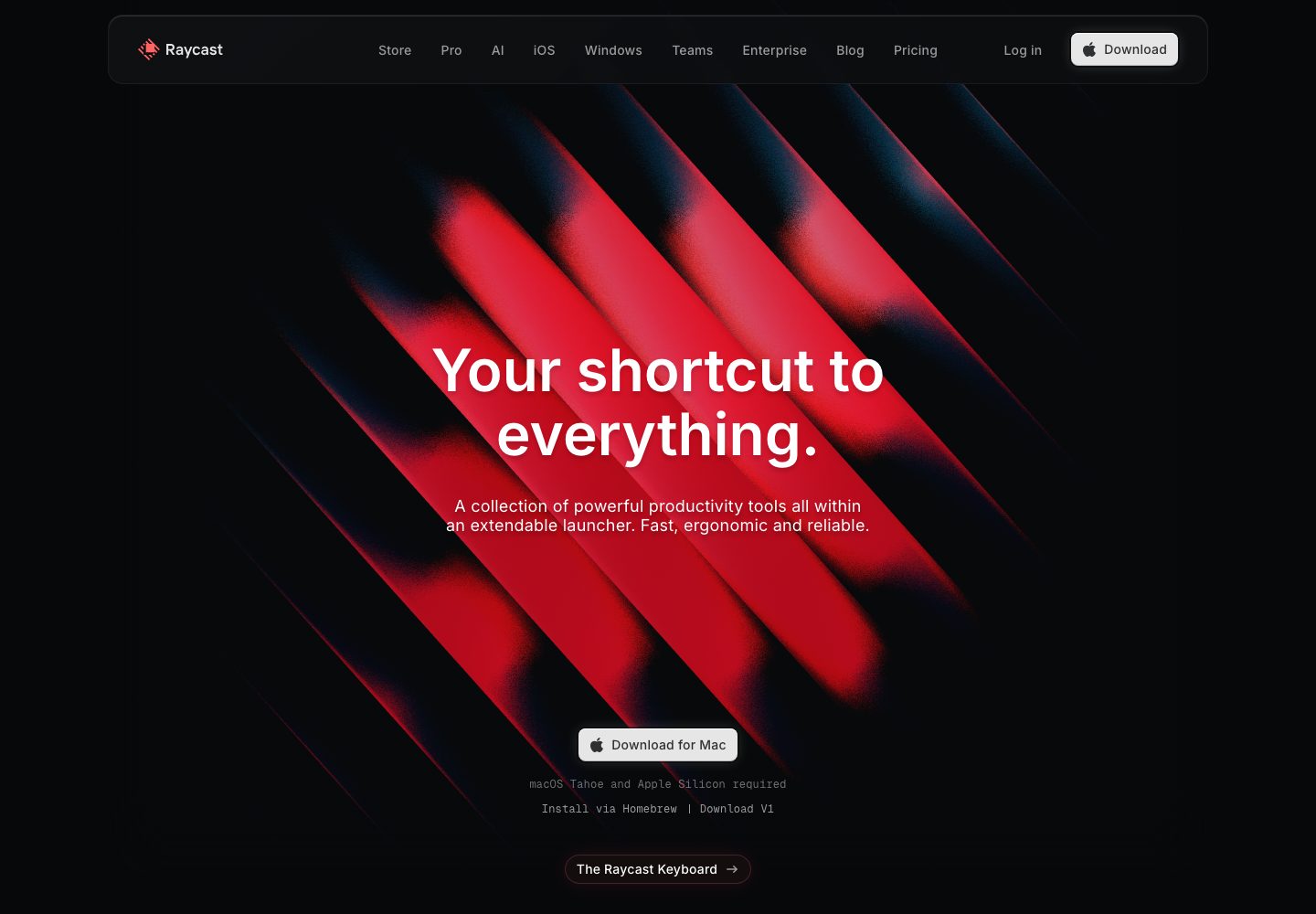 Raycast Homepage