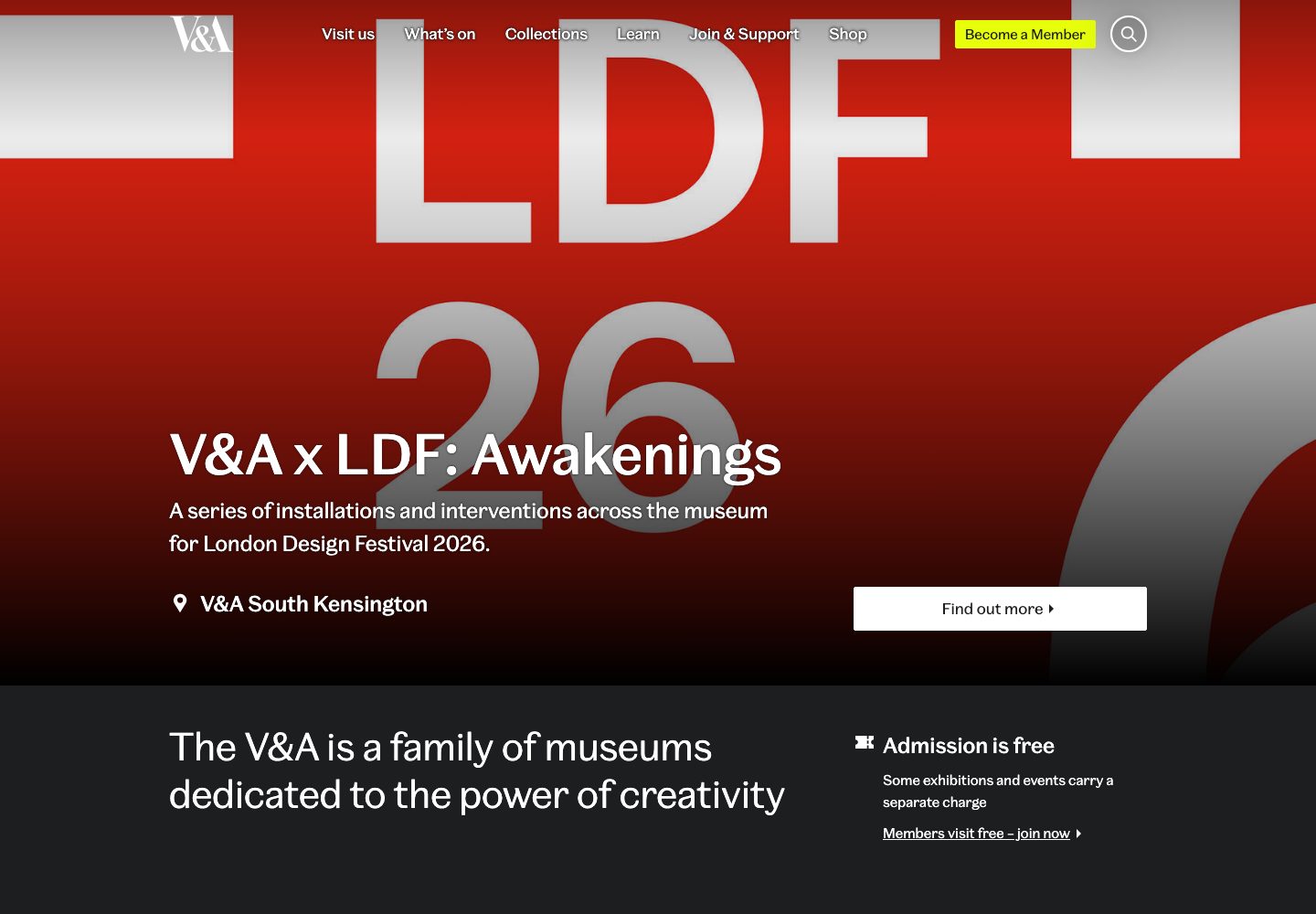 V and A Homepage