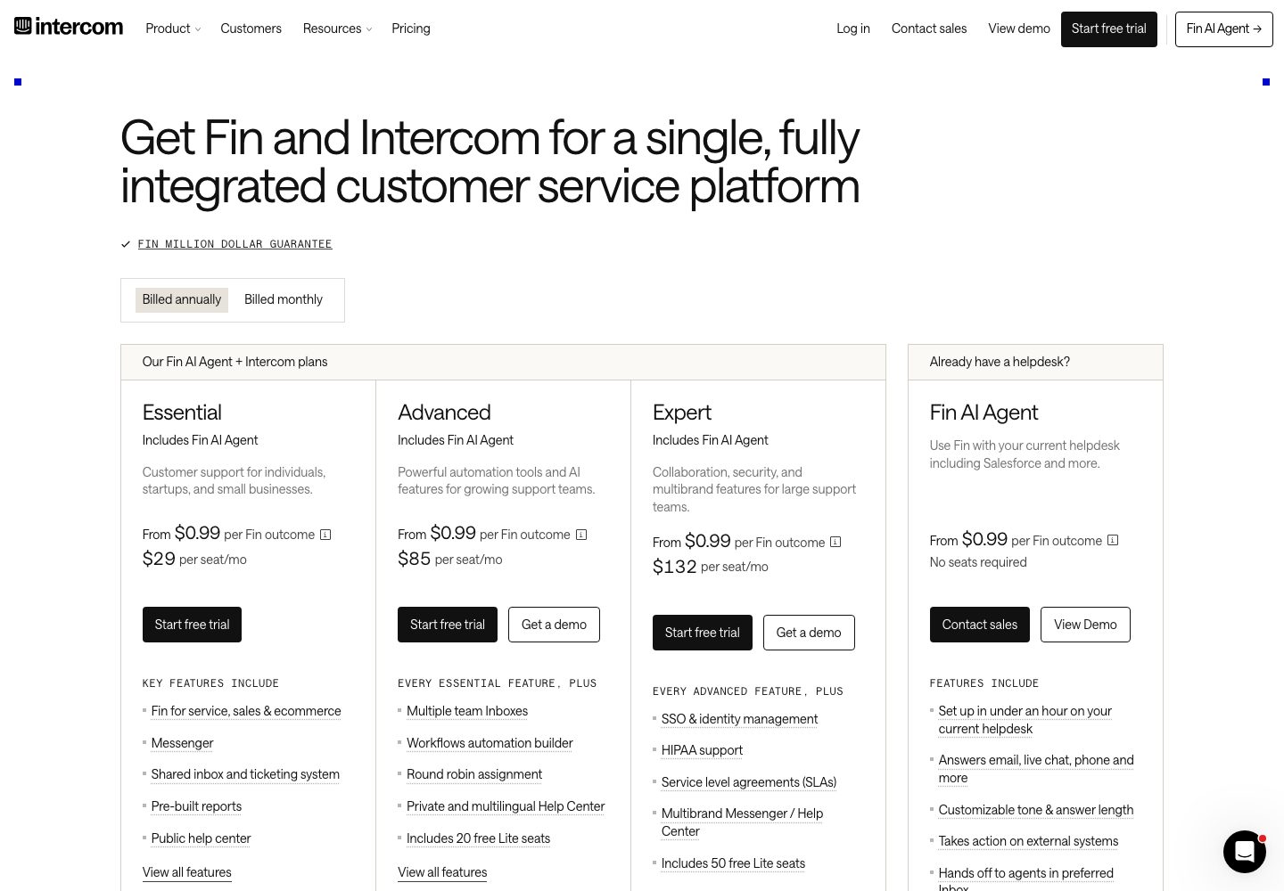 Intercom Fin AI Pricing