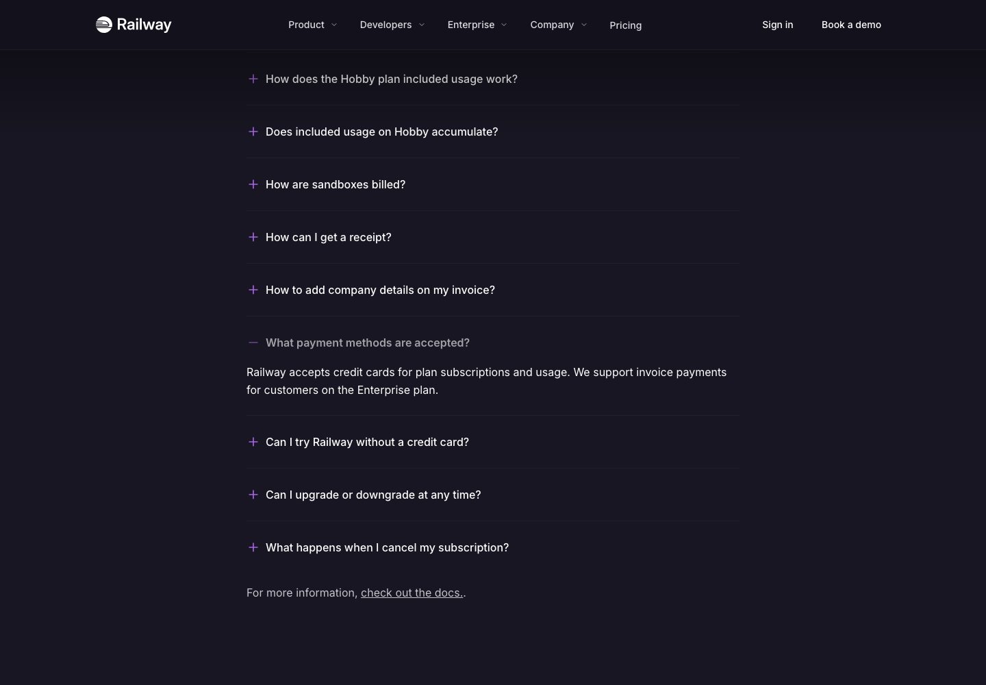 Railway FAQ Page