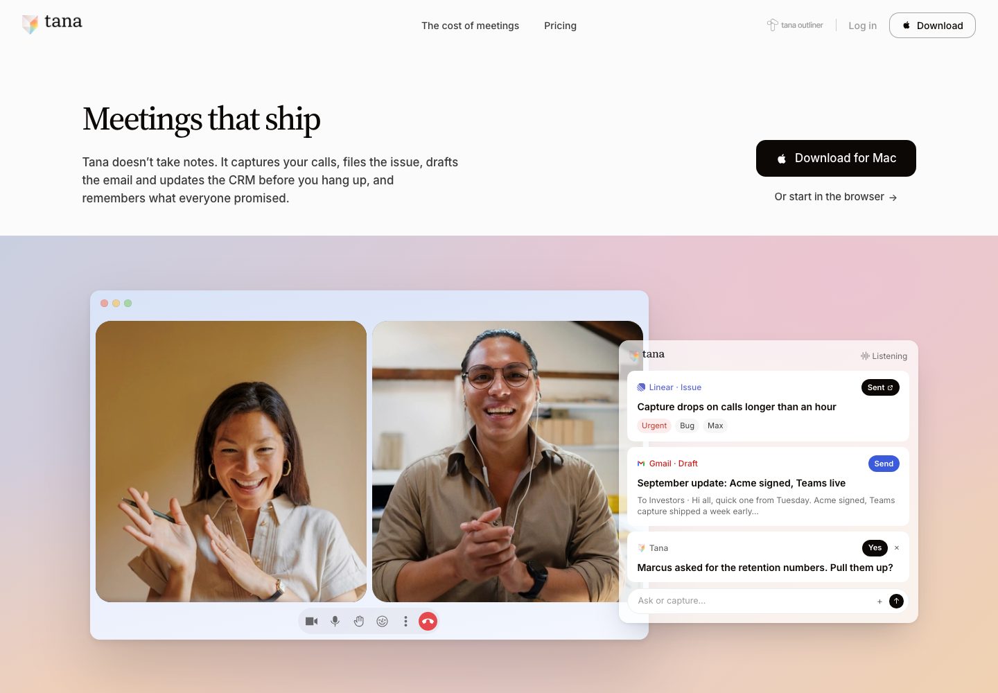 Tana Homepage