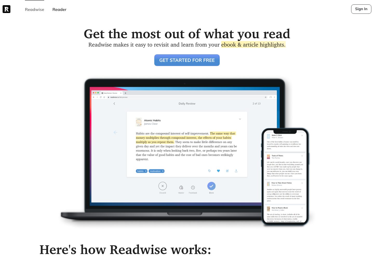 Readwise Homepage