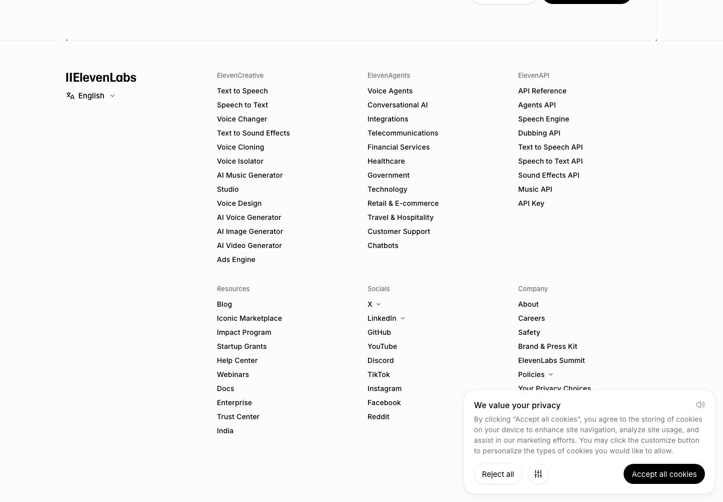 ElevenLabs Footer