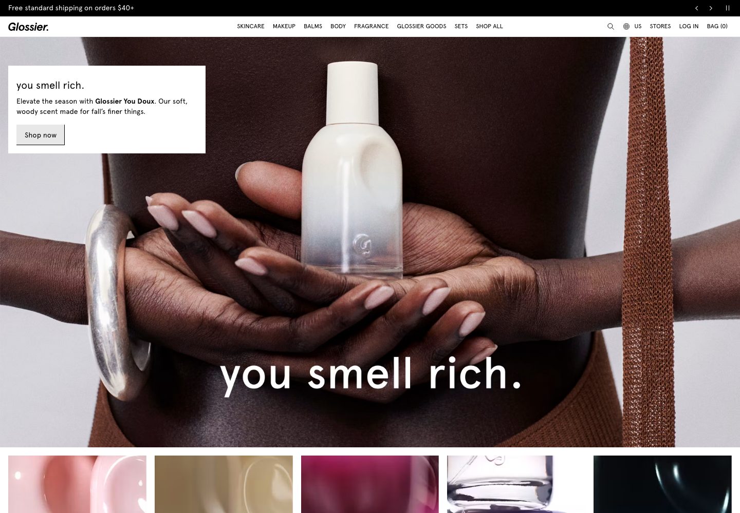 Glossier Homepage