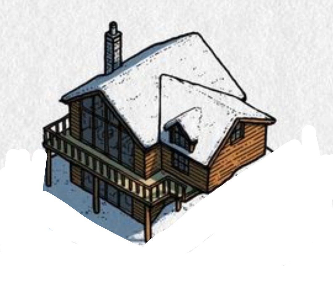Snow-Covered Cabin Illustration