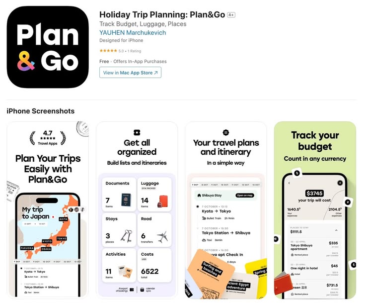 Plan&Go App Store Detail