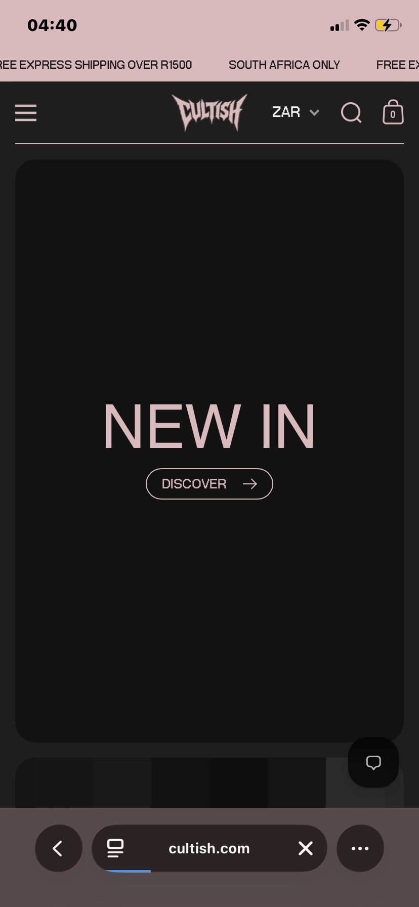 Cultish Mobile Homepage