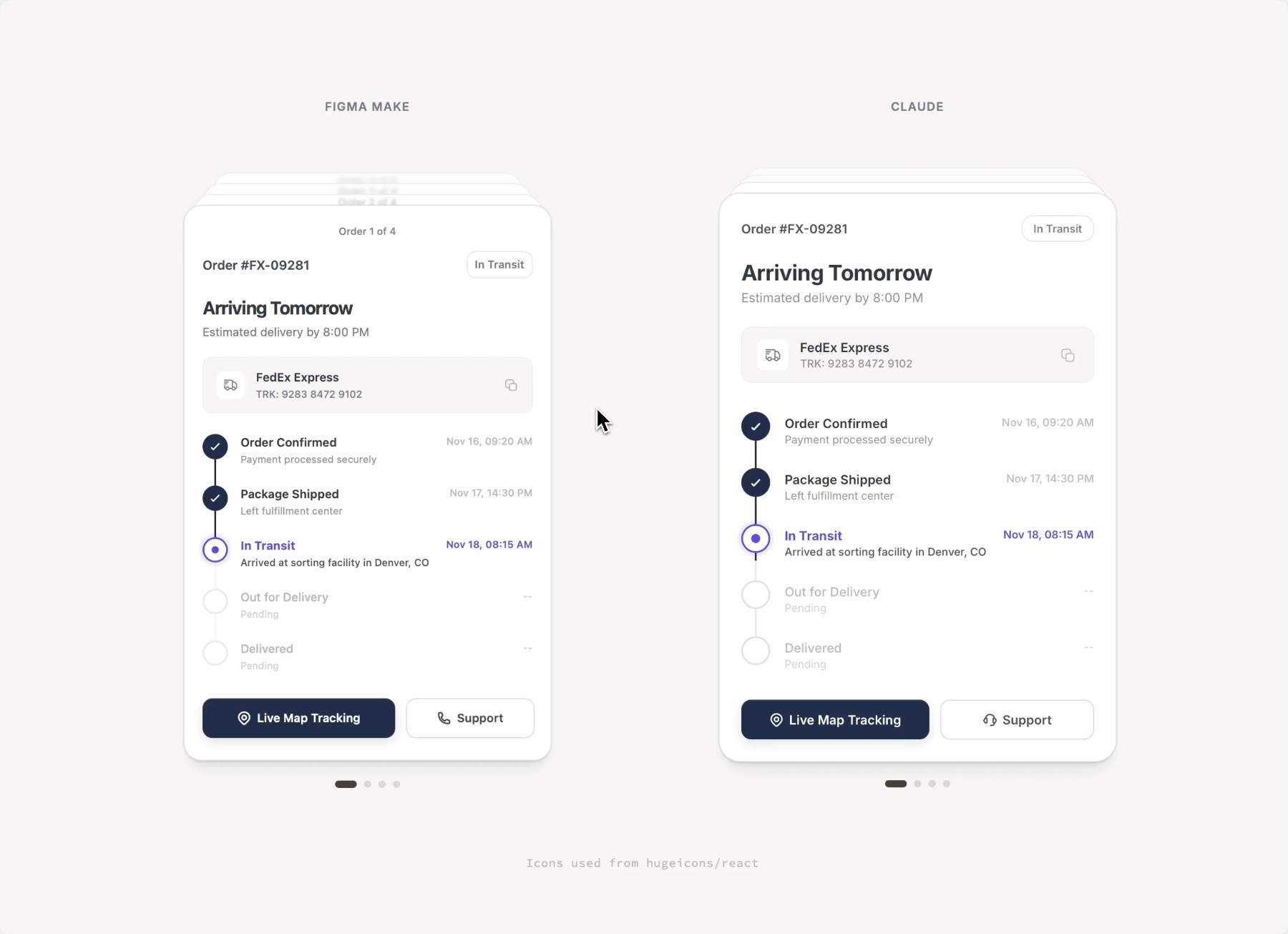 Package Tracking Cards