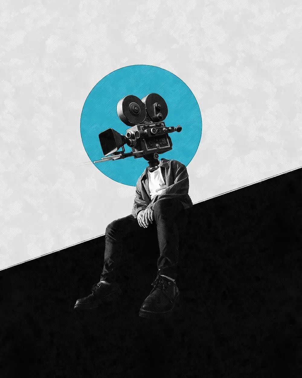 Surreal Camera Head Illustration